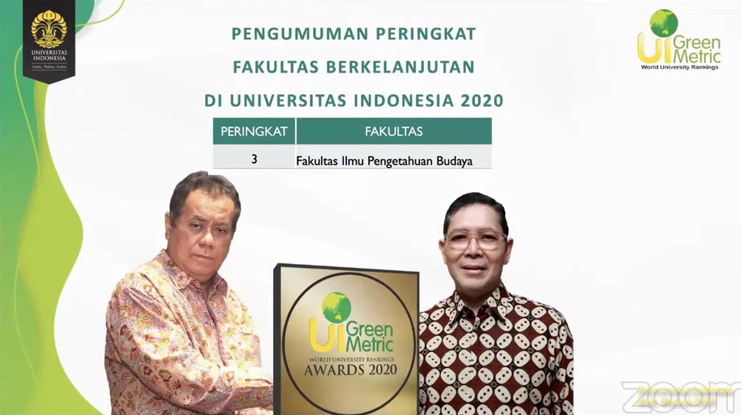Juara 3 UI Greenmetric 2020 Faculty Ranking