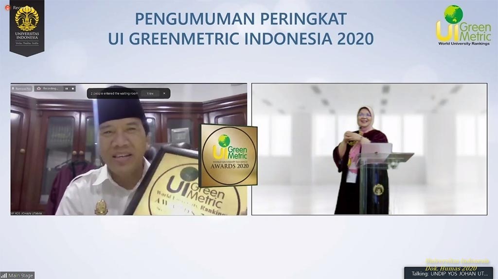 Peringkat 2 UI GreenMetric tingkat Indonesia