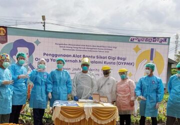 Tim Katamataku UI saat Turun Lapangan di Kampung Kusta Sitanala, Banten (foto-foto: dok UI)
