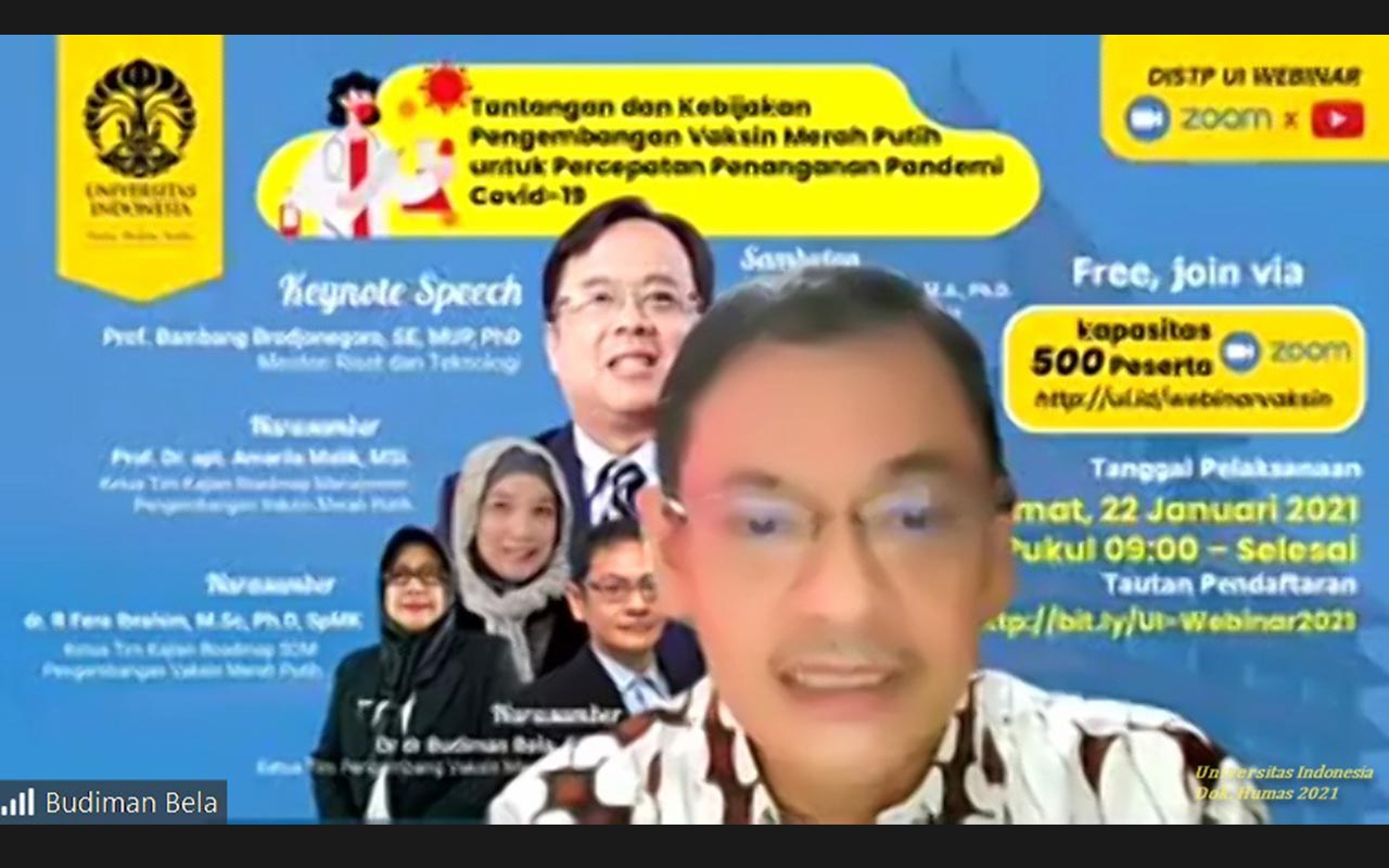 Dr. dr. Budiman Bela,SpMK (Ketua Tim Pengembang Vaksin Merah Putih UI)